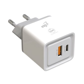 Carregador de Parede ELG 30W USB-A / USB-C Branco